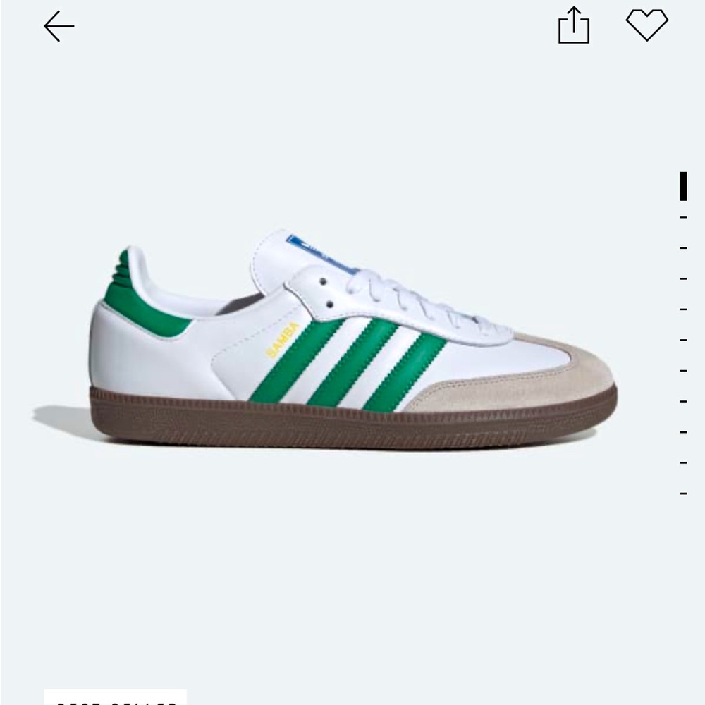 NEW 100% authentic Adidas Samba OG M4.5/W5.5 green white sold out!